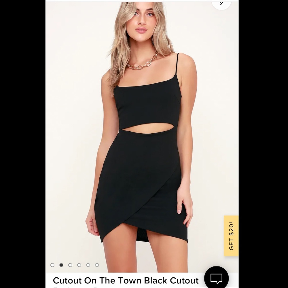 Lulu's Cutout on the town black cutout bodycon dress